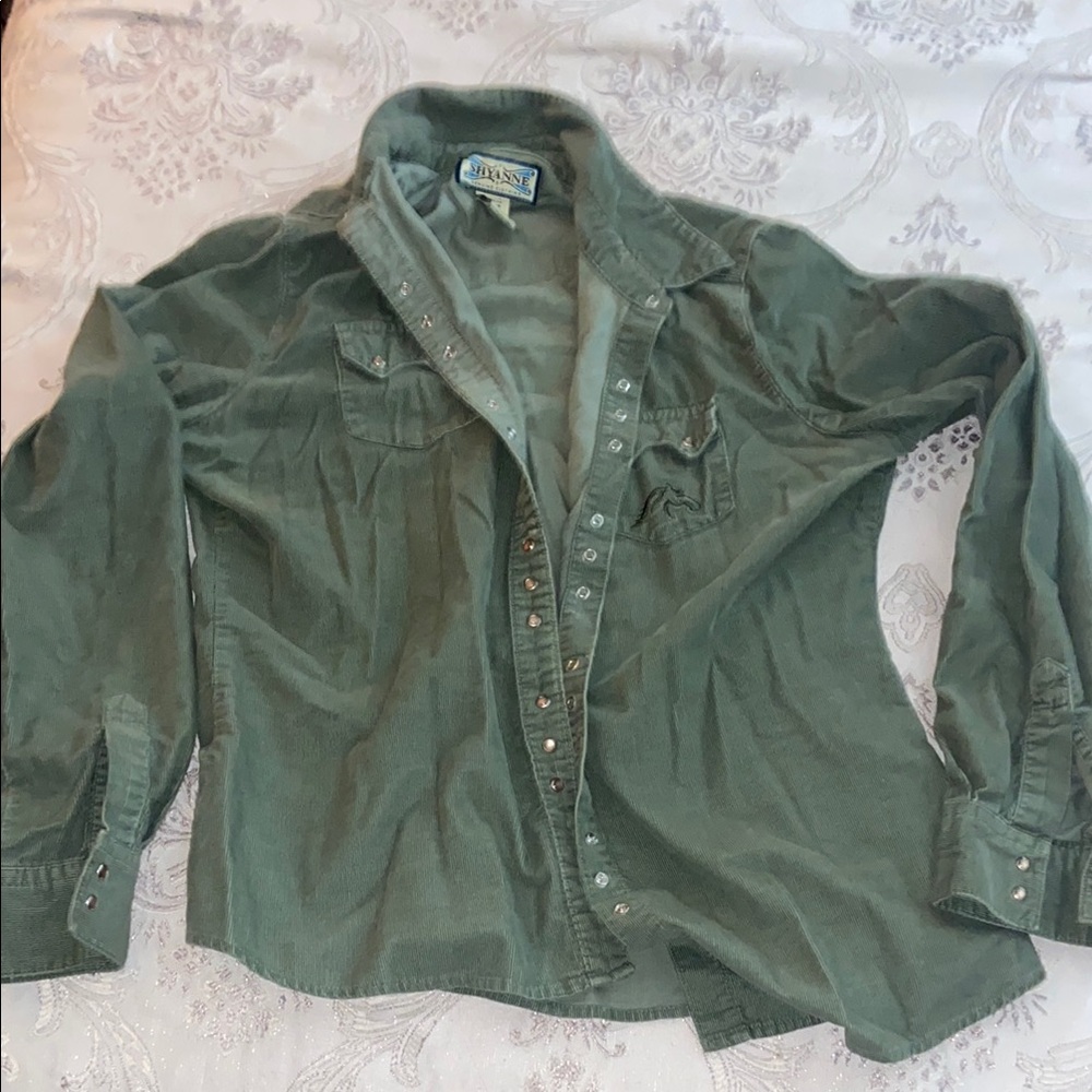 Chaps Green Corduroy Button-Up Shirt